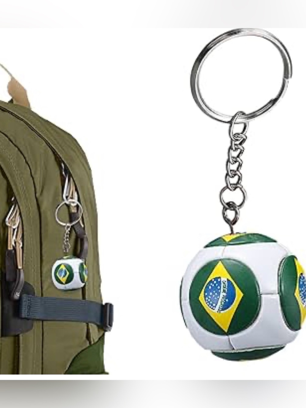 World Cup Brazil Futbol Soccer Ball Keychain Bagcharm NWOT